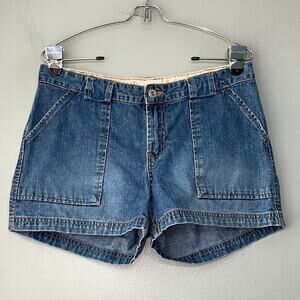 Arizona Hipster Short Shorts Size 7 Blue Jean Denim Mini Y2K 2000s Low Rise